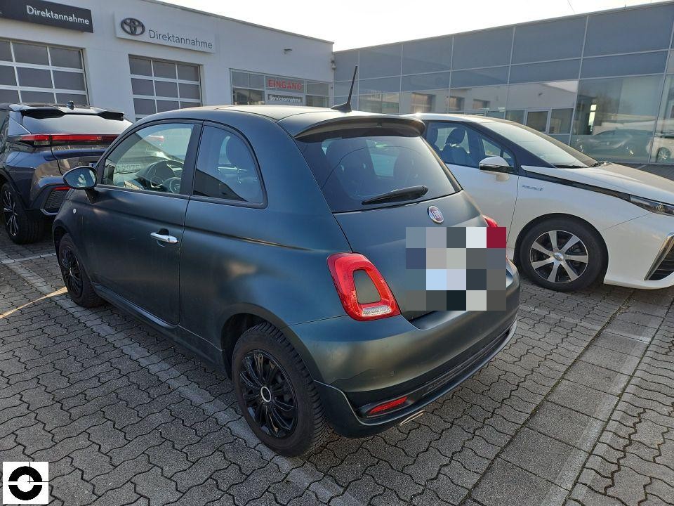 Heckschaden Fiat 500 Rock Star in Pforzheim begutachtet